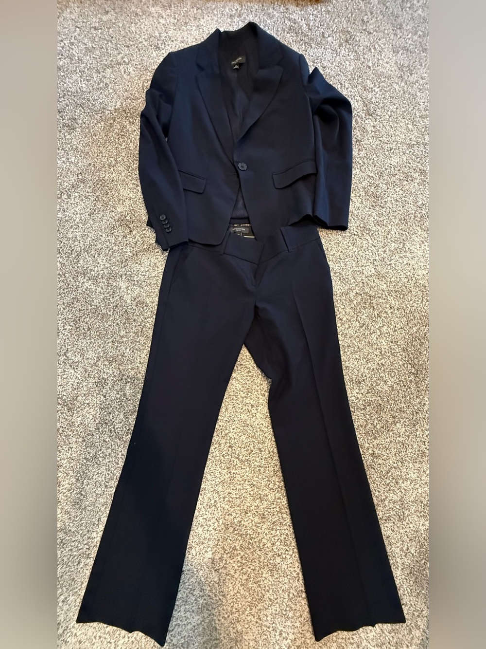 Ann Taylor Women's Navy Blue Two-Piece Suit Trousers and Blazer